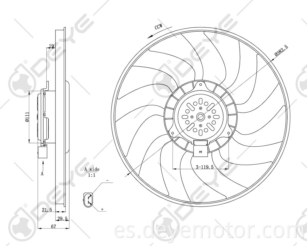 Ventiladores eléctricos autos vendedores calientes del radiador de los nuevos productos 4F0959455P 4F0959455N para A6